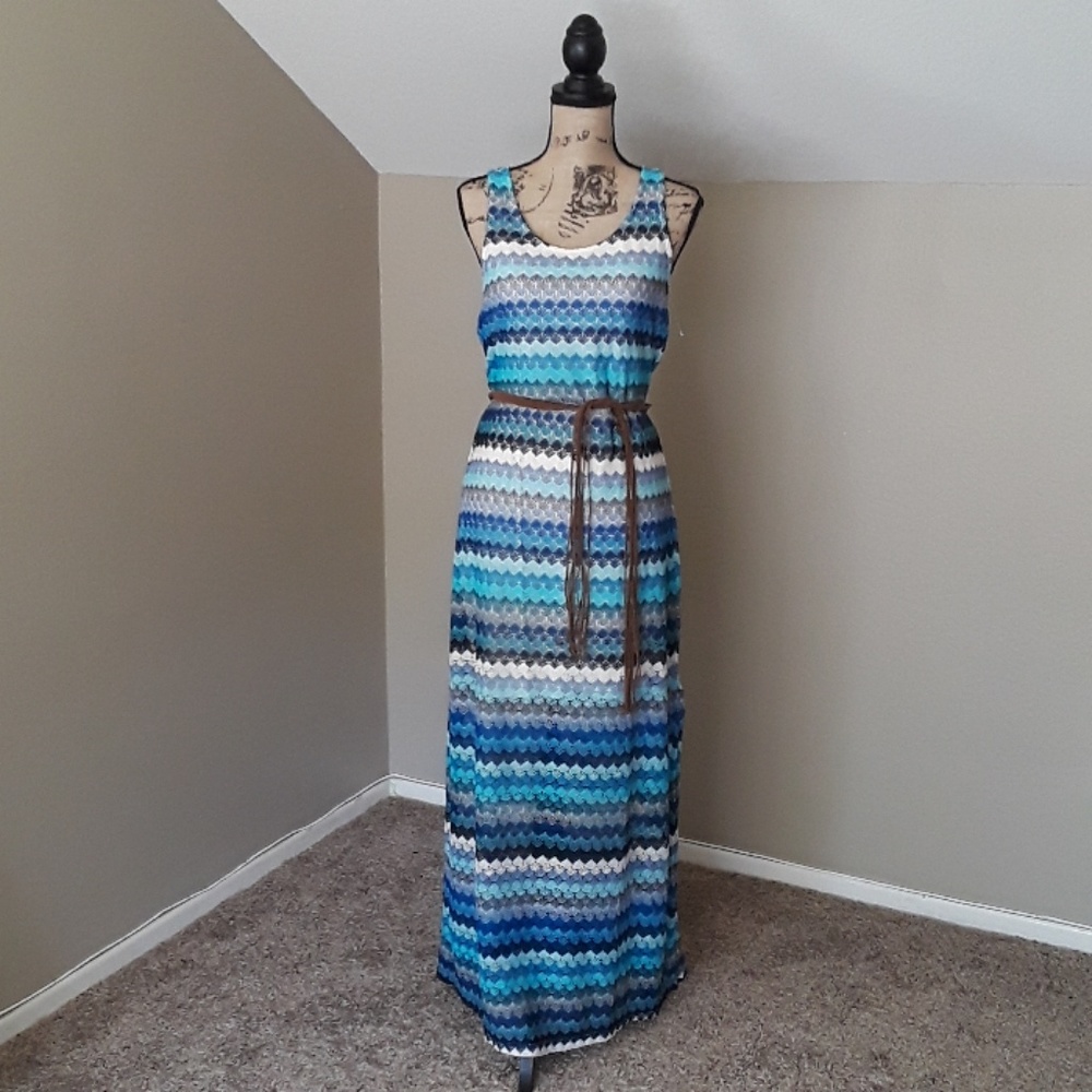 NWT, Revolve Sanctuary Striped Maxi Dress with Belt - Picture 5 of 17